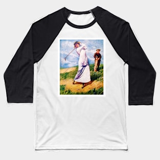 1915 Vintage Golf Watercolour Print Baseball T-Shirt